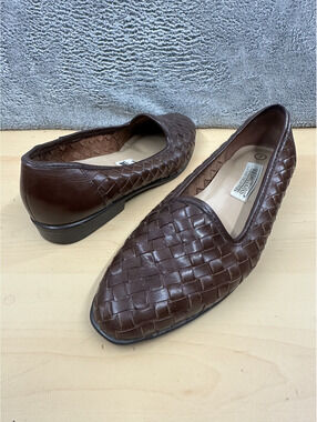 Predictions Woven Brown Leather Loafers